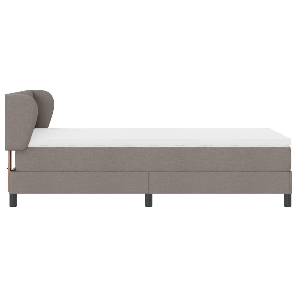 vidaXL Κρεβάτι με ελατήρια με κεφαλάρι Taupe 90 x 200 cm ύφασμα