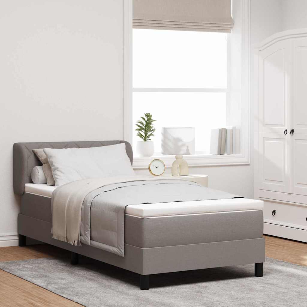 vidaXL Κρεβάτι με ελατήρια με κεφαλάρι Taupe 100 x 200 cm ύφασμα