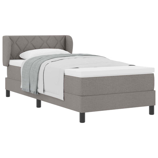 vidaXL Κρεβάτι με ελατήρια με κεφαλάρι Taupe 100 x 200 cm ύφασμα