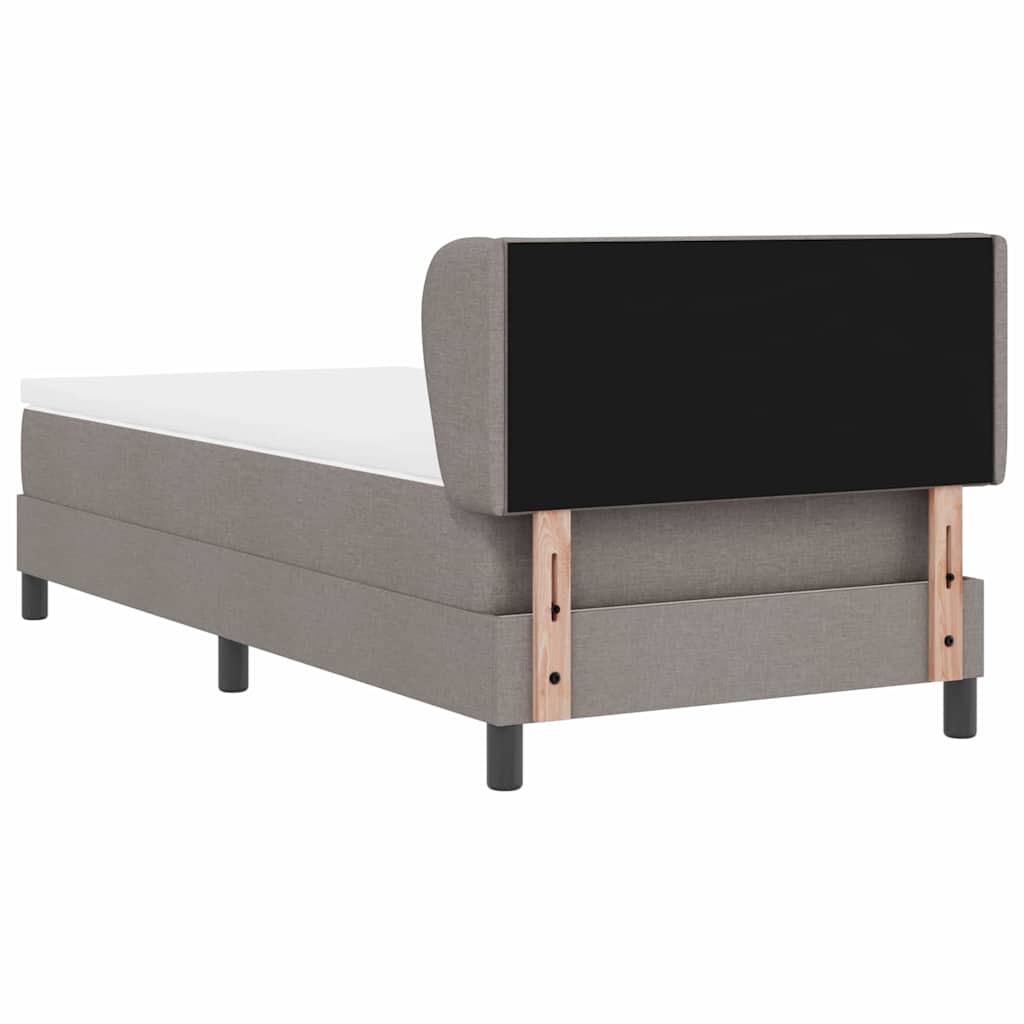 vidaXL Κρεβάτι με ελατήρια με κεφαλάρι Taupe 100 x 200 cm ύφασμα
