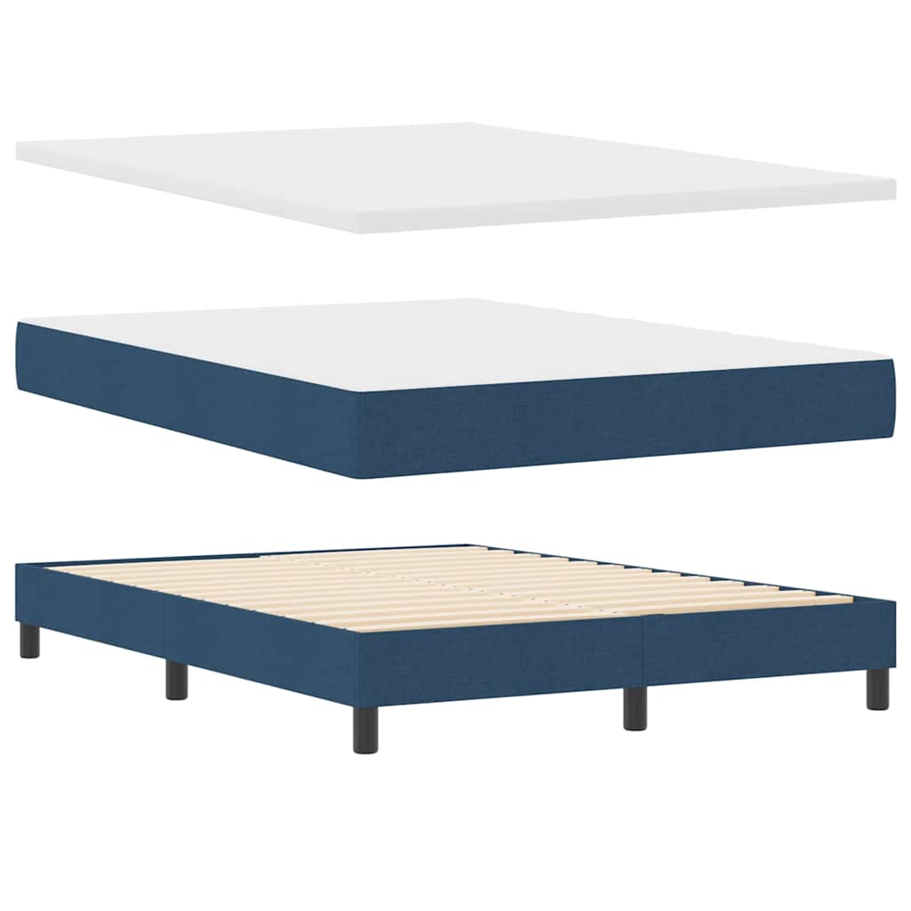 vidaXL Κρεβάτι με ελατήρια με κεφαλάρι Μπλε 140 x 200 cm ύφασμα