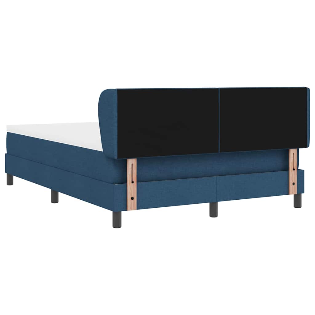 vidaXL Κρεβάτι με ελατήρια με κεφαλάρι Μπλε 140 x 200 cm ύφασμα