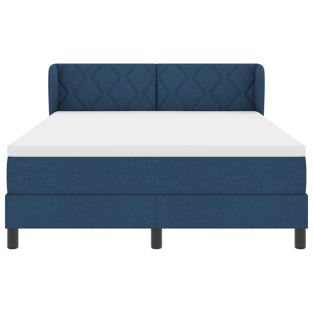 vidaXL Κρεβάτι με ελατήρια με κεφαλάρι Μπλε 160 x 200 cm ύφασμα