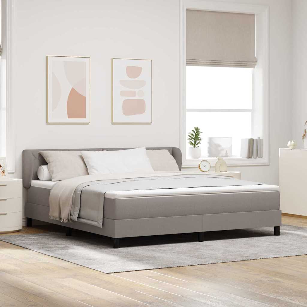 vidaXL Κρεβάτι με ελατήρια με κεφαλάρι Taupe 180 x 200 cm ύφασμα