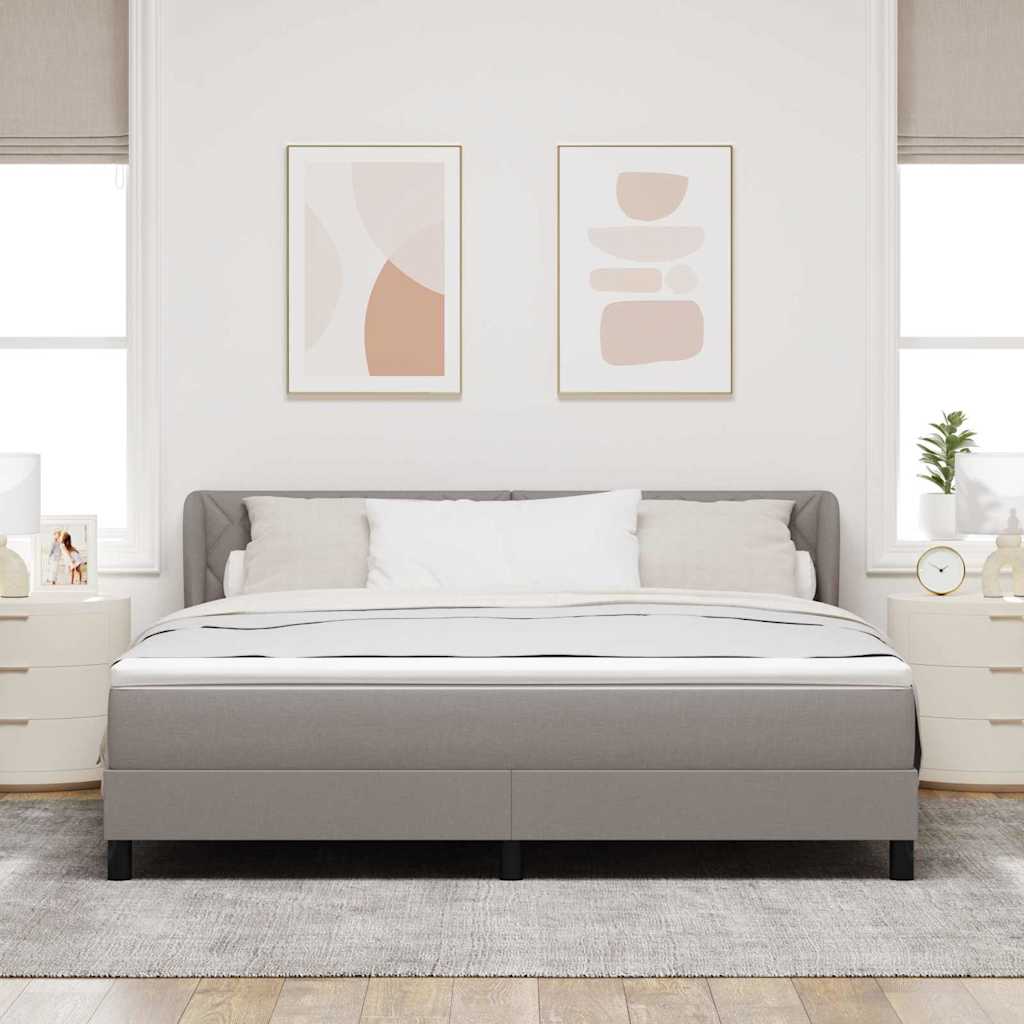 vidaXL Κρεβάτι με ελατήρια με κεφαλάρι Taupe 180 x 200 cm ύφασμα