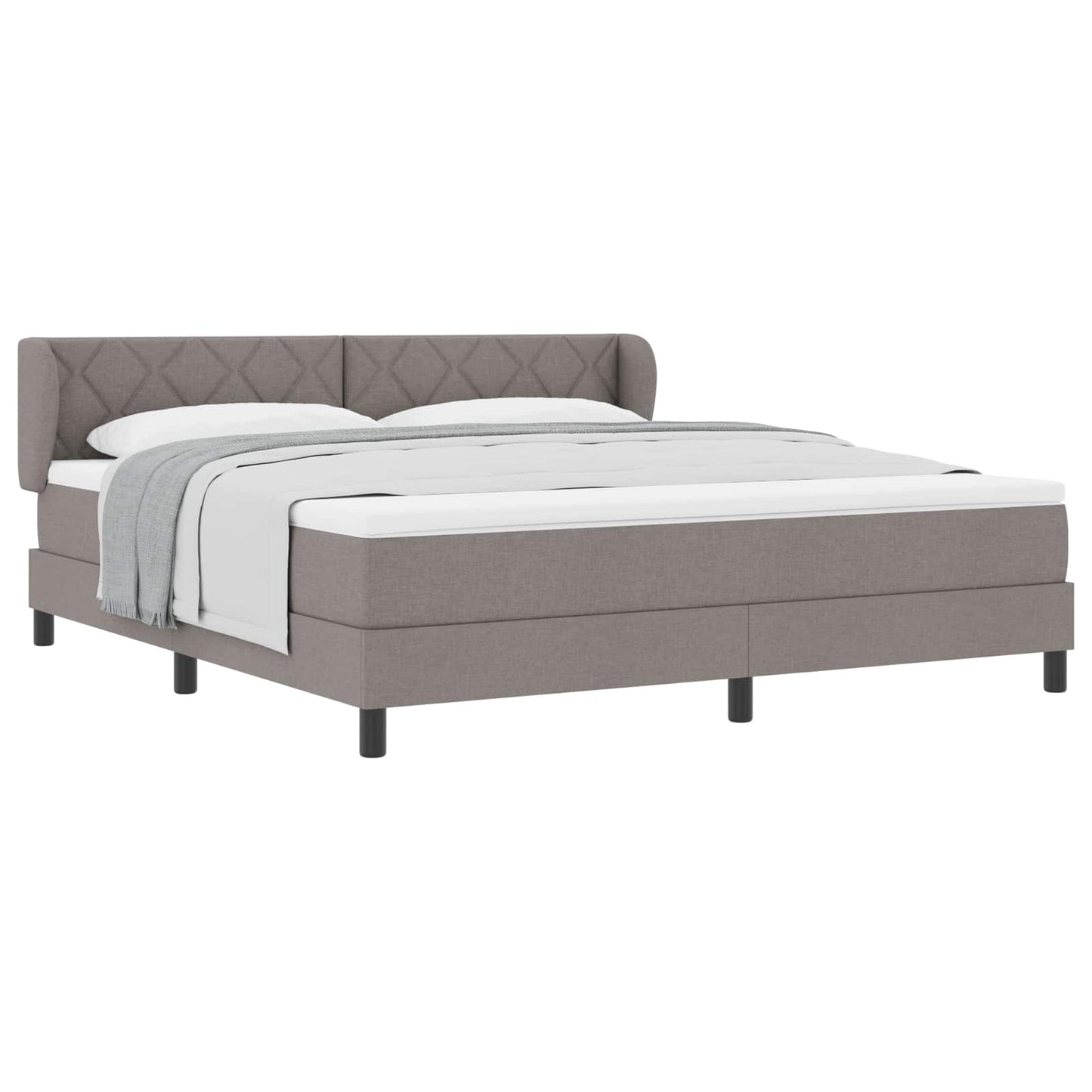 vidaXL Κρεβάτι με ελατήρια με κεφαλάρι Taupe 180 x 200 cm ύφασμα