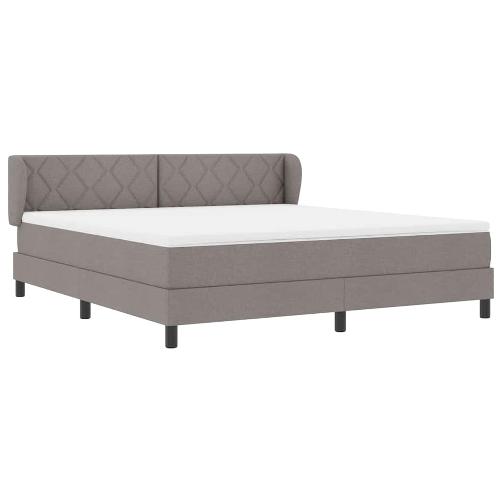 vidaXL Κρεβάτι με ελατήρια με κεφαλάρι Taupe 180 x 200 cm ύφασμα