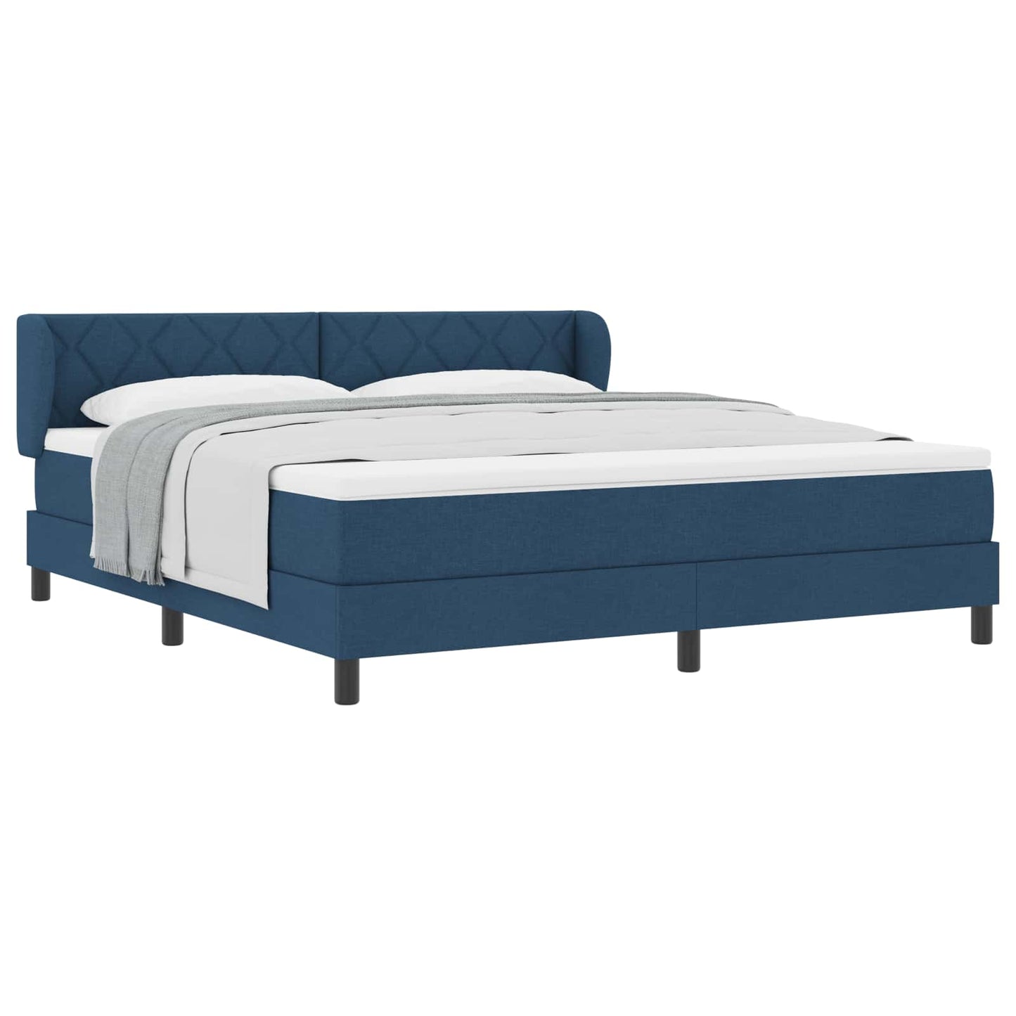vidaXL Κρεβάτι με ελατήρια με κεφαλάρι Μπλε 180 x 200 cm ύφασμα
