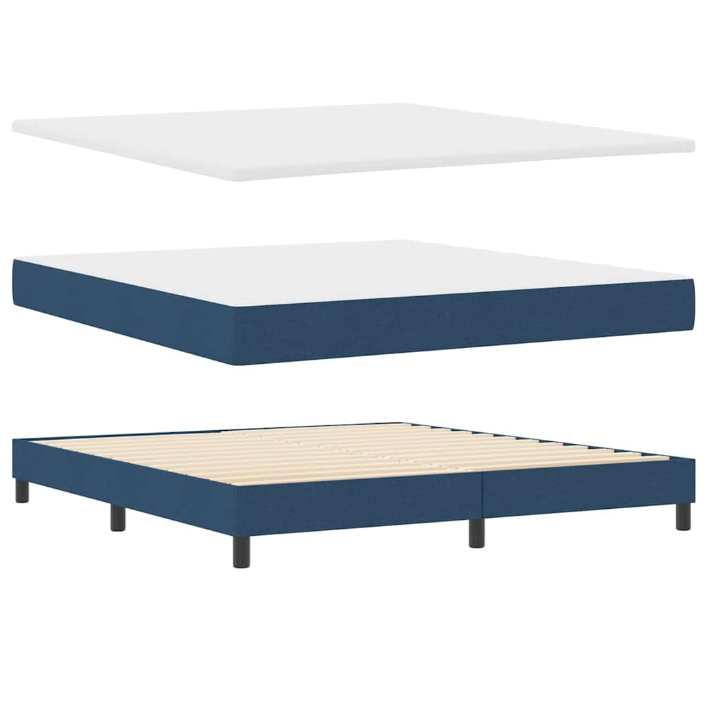 vidaXL Κρεβάτι με ελατήρια με κεφαλάρι Μπλε 180 x 200 cm ύφασμα
