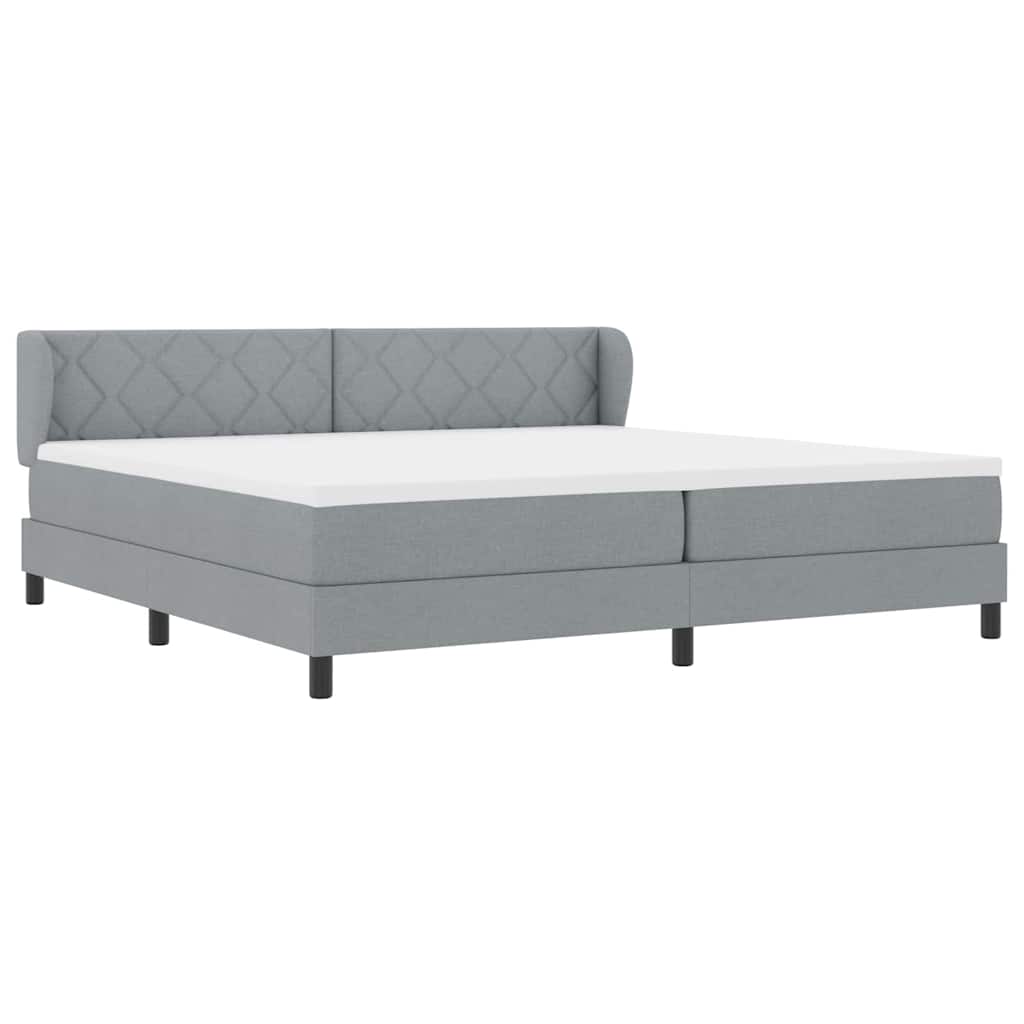 vidaXL Κρεβάτι με ελατήρια Ανοιχτό γκρι 200 x 200 cm ύφασμα