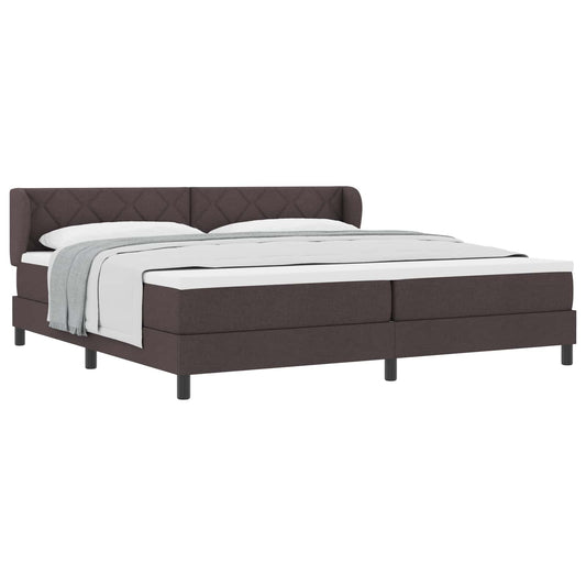 vidaXL Κρεβάτι με ελατήρια με κεφαλάρι Σκούρο Καφέ 200 x 200 cm ύφασμα