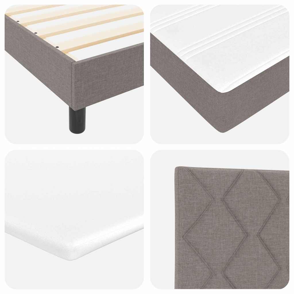 vidaXL Κρεβάτι με ελατήρια με κεφαλάρι Taupe 200 x 200 cm ύφασμα