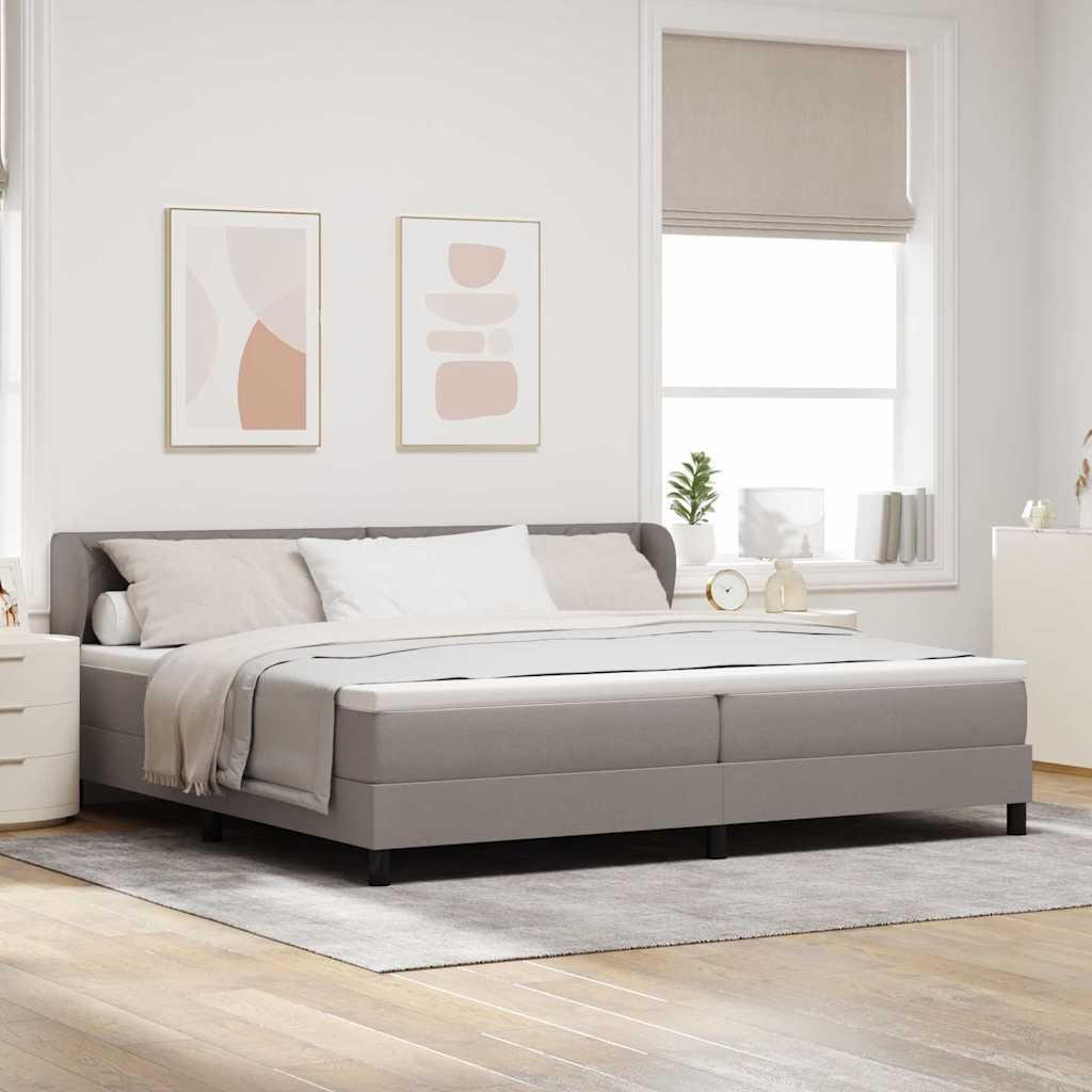 vidaXL Κρεβάτι με ελατήρια με κεφαλάρι Taupe 200 x 200 cm ύφασμα