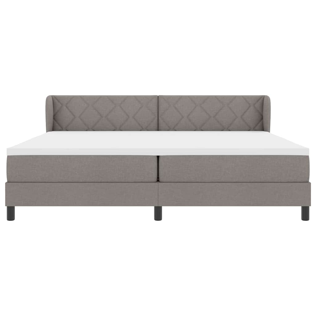 vidaXL Κρεβάτι με ελατήρια με κεφαλάρι Taupe 200 x 200 cm ύφασμα