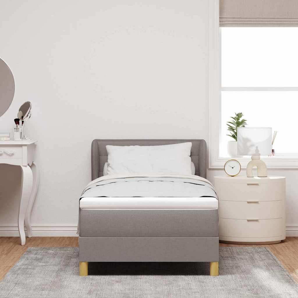 vidaXL Κρεβάτι με ελατήρια με στρώμα Taupe 80 x 200 cm ύφασμα