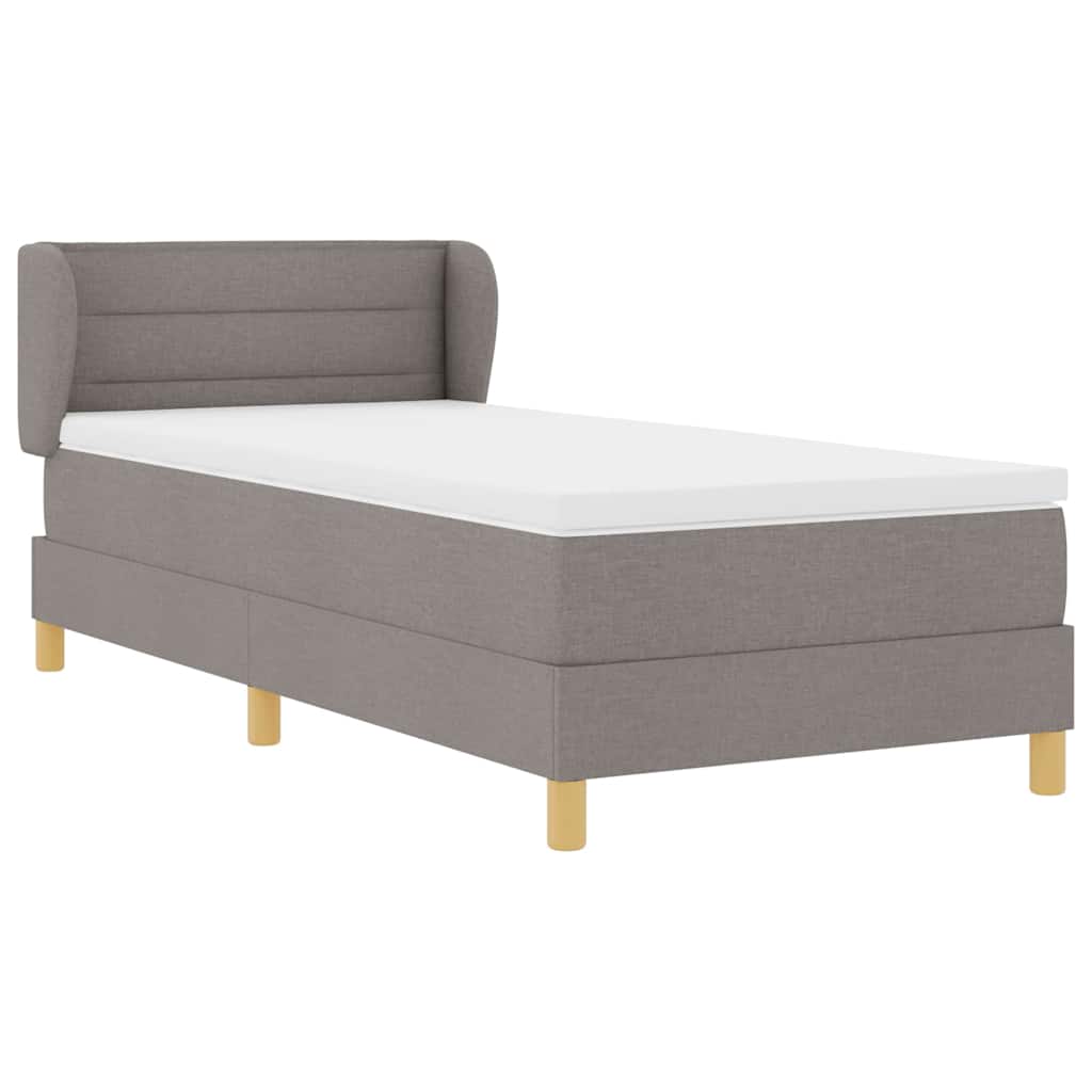 vidaXL Κρεβάτι με ελατήρια με στρώμα Taupe 80 x 200 cm ύφασμα