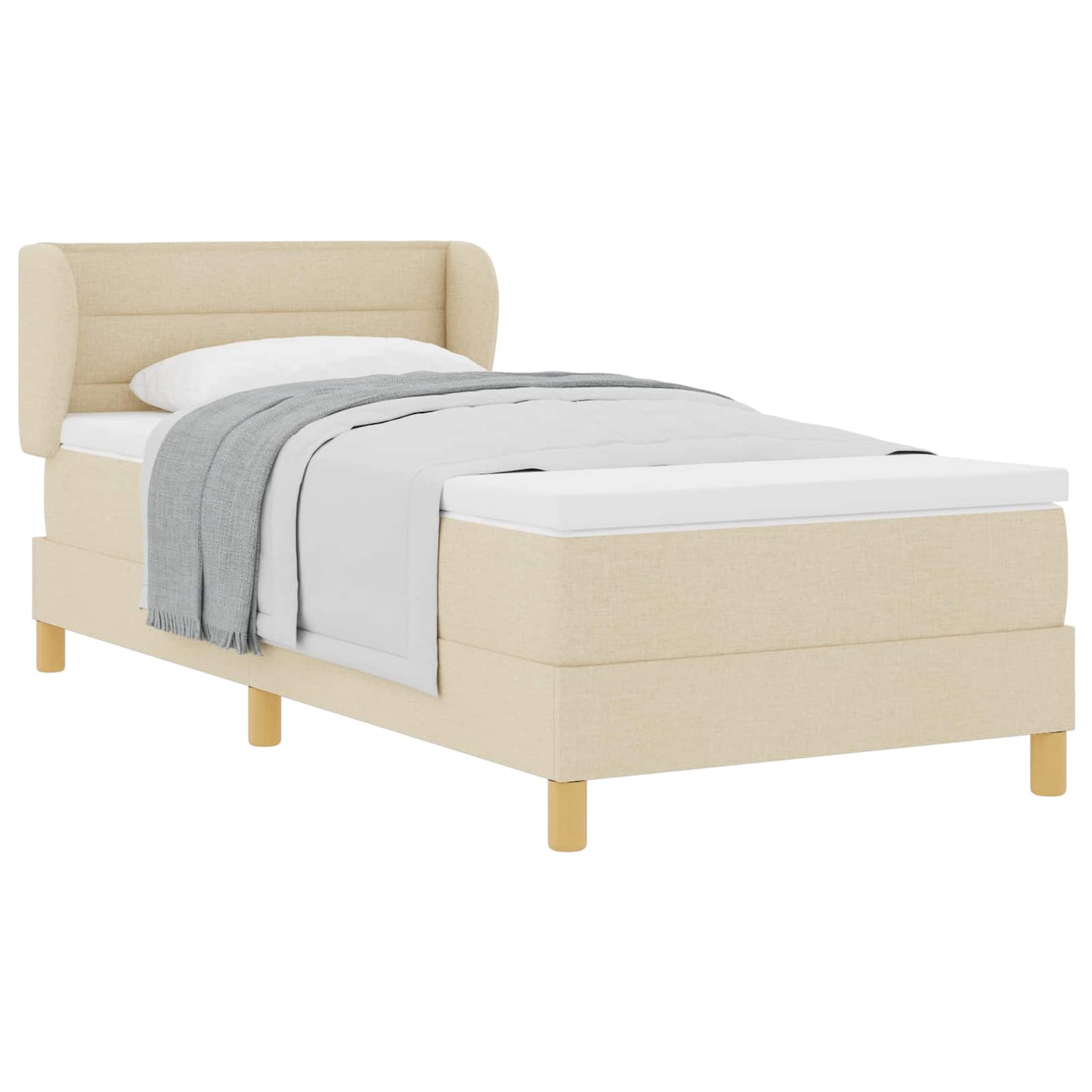 vidaXL Κρεβάτι με ελατήρια με στρώμα Κρεμ 80 x 200 cm ύφασμα