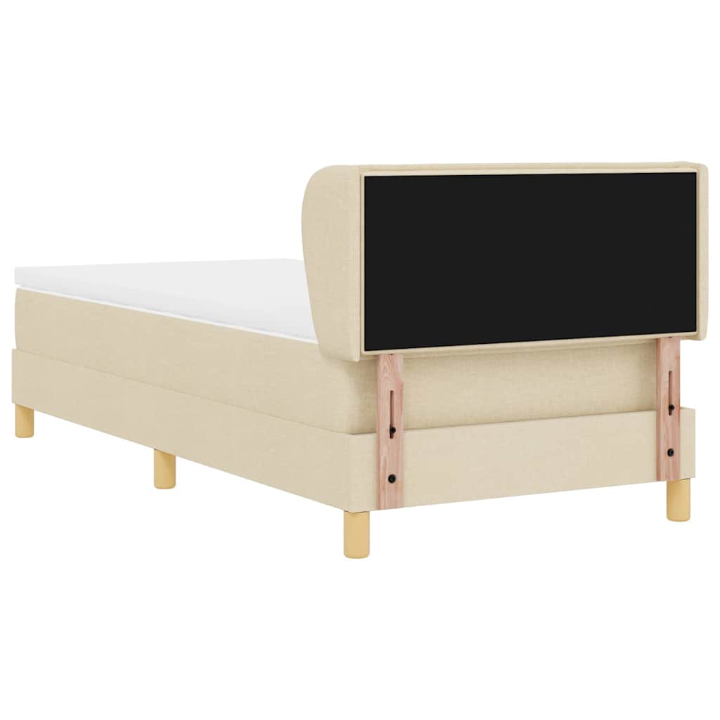 vidaXL Κρεβάτι με ελατήρια με στρώμα Κρεμ 80 x 200 cm ύφασμα