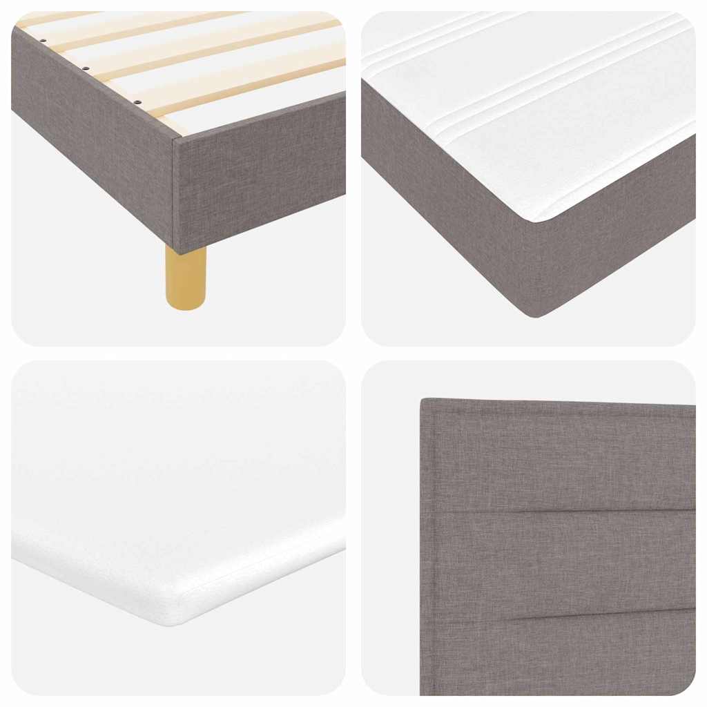 vidaXL Κρεβάτι με ελατήρια με στρώμα Taupe 90 x 200 cm ύφασμα