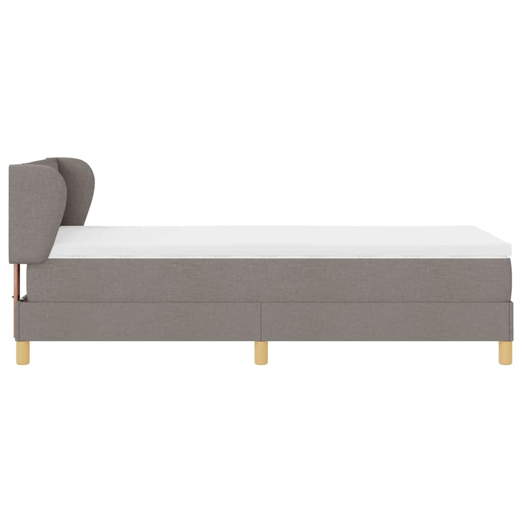 vidaXL Κρεβάτι με ελατήρια με στρώμα Taupe 90 x 200 cm ύφασμα