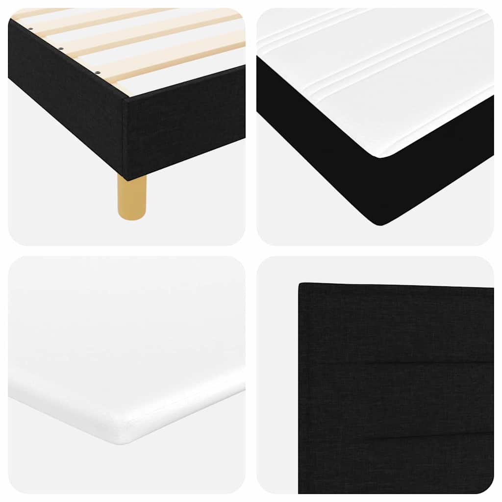 vidaXL Κρεβάτι με ελατήρια με στρώμα Μαύρο 100 x 200 cm ύφασμα