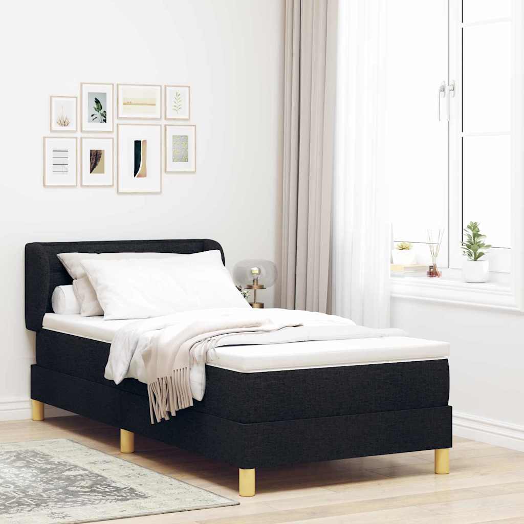 vidaXL Κρεβάτι με ελατήρια με στρώμα Μαύρο 100 x 200 cm ύφασμα