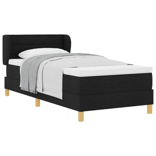 vidaXL Κρεβάτι με ελατήρια με στρώμα Μαύρο 100 x 200 cm ύφασμα