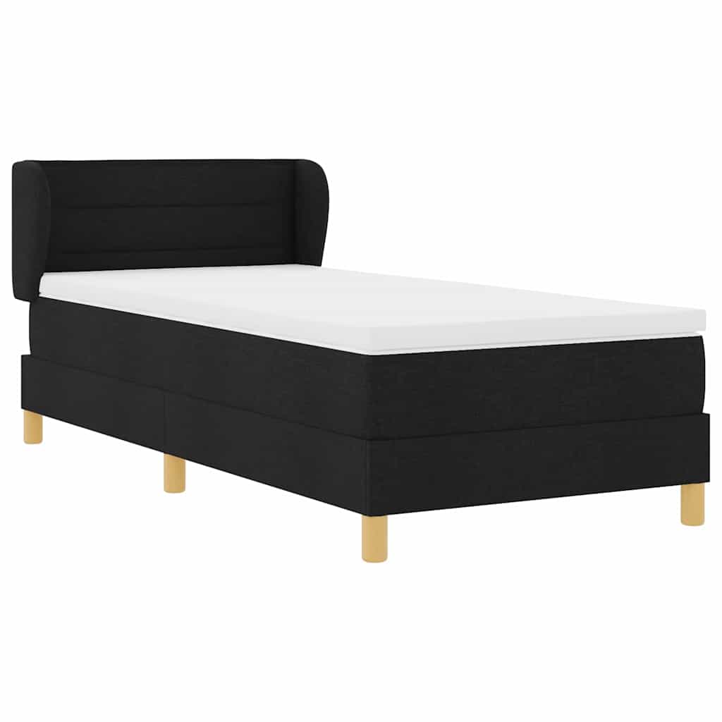 vidaXL Κρεβάτι με ελατήρια με στρώμα Μαύρο 100 x 200 cm ύφασμα