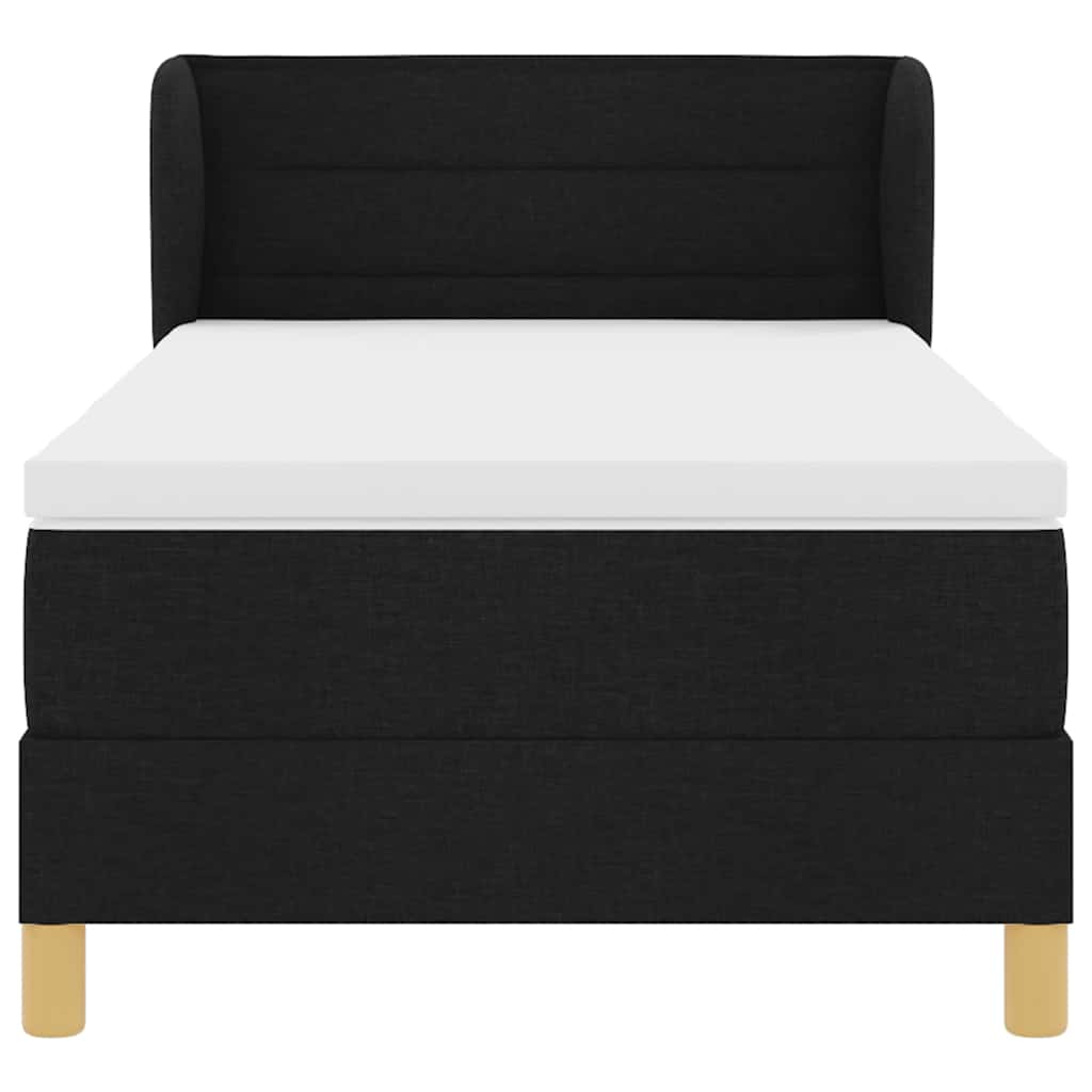 vidaXL Κρεβάτι με ελατήρια με στρώμα Μαύρο 100 x 200 cm ύφασμα