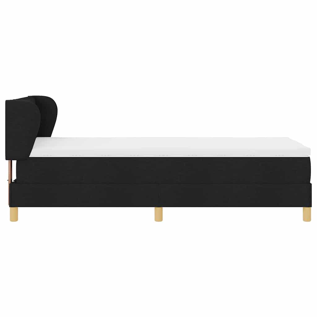 vidaXL Κρεβάτι με ελατήρια με στρώμα Μαύρο 100 x 200 cm ύφασμα