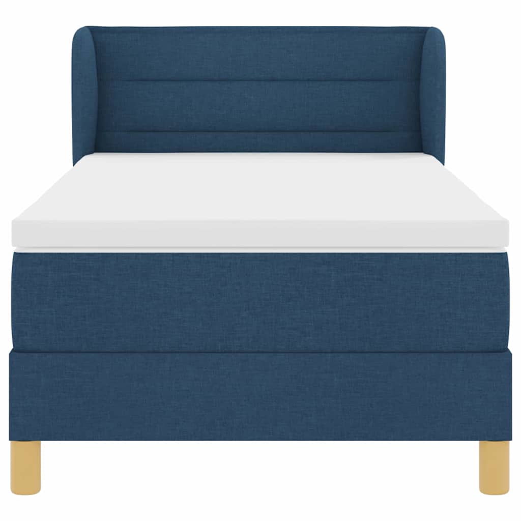 vidaXL Κρεβάτι με ελατήρια με στρώμα Μπλε 100 x 200 cm ύφασμα