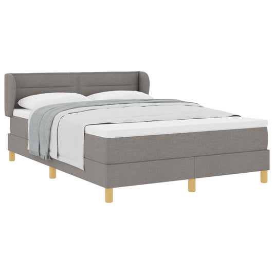 vidaXL Κρεβάτι με ελατήρια με στρώμα Taupe 140 x 190 cm ύφασμα