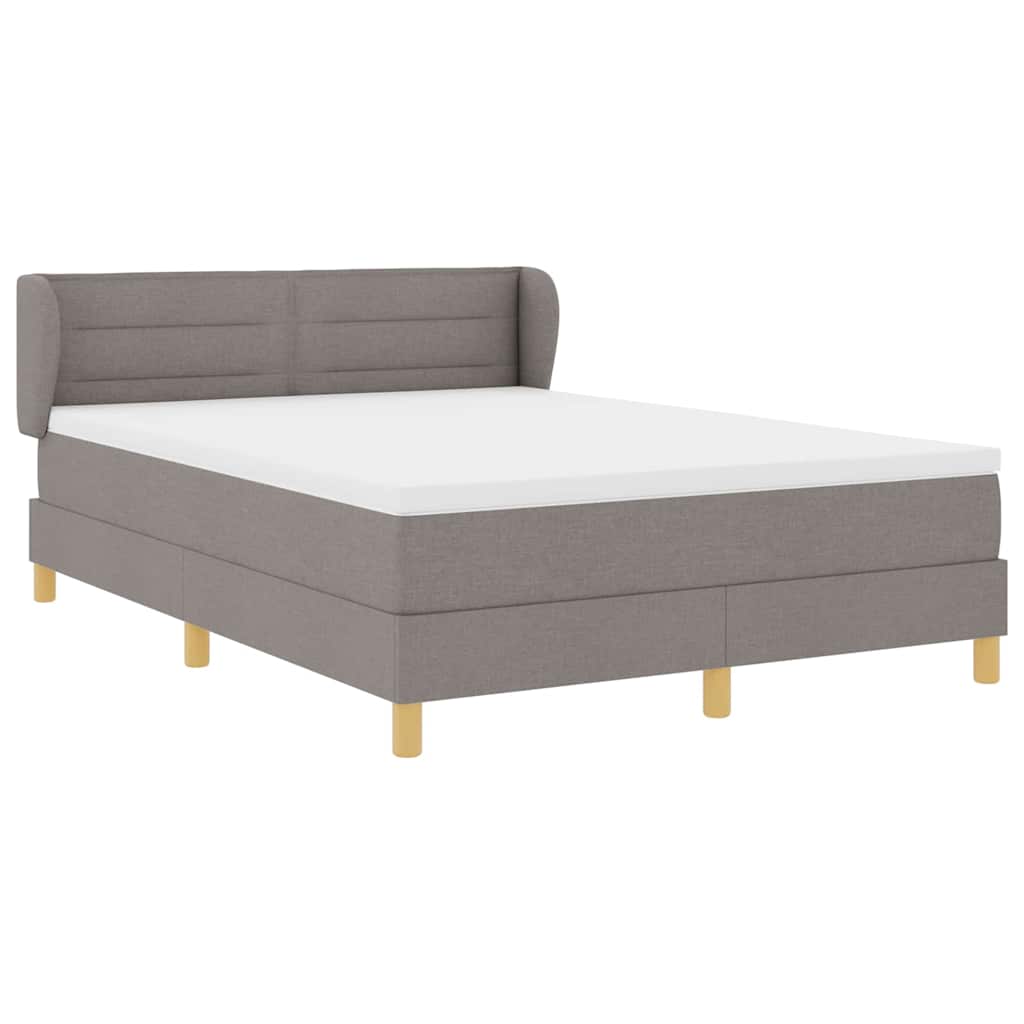 vidaXL Κρεβάτι με ελατήρια με στρώμα Taupe 140 x 190 cm ύφασμα