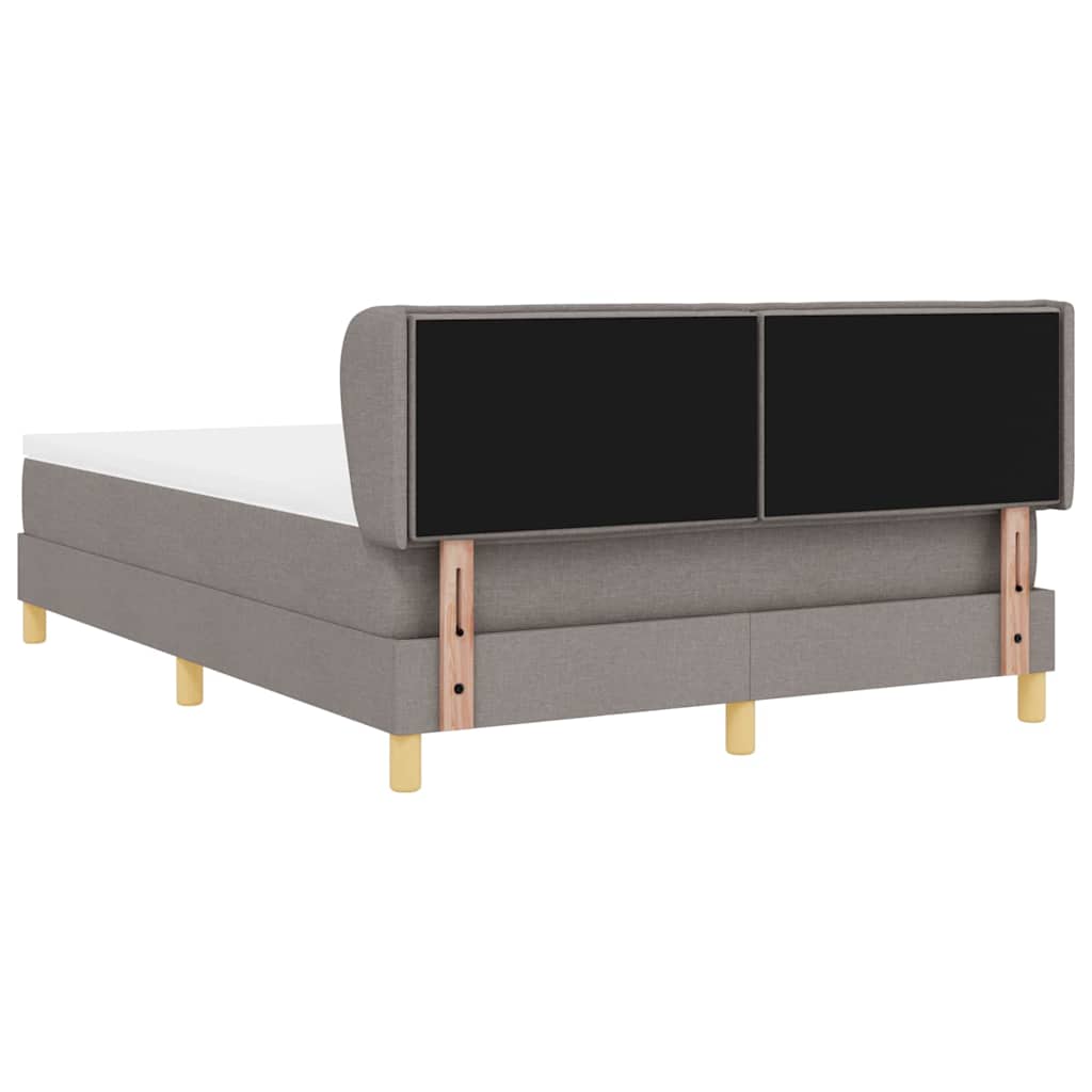 vidaXL Κρεβάτι με ελατήρια με στρώμα Taupe 140 x 190 cm ύφασμα