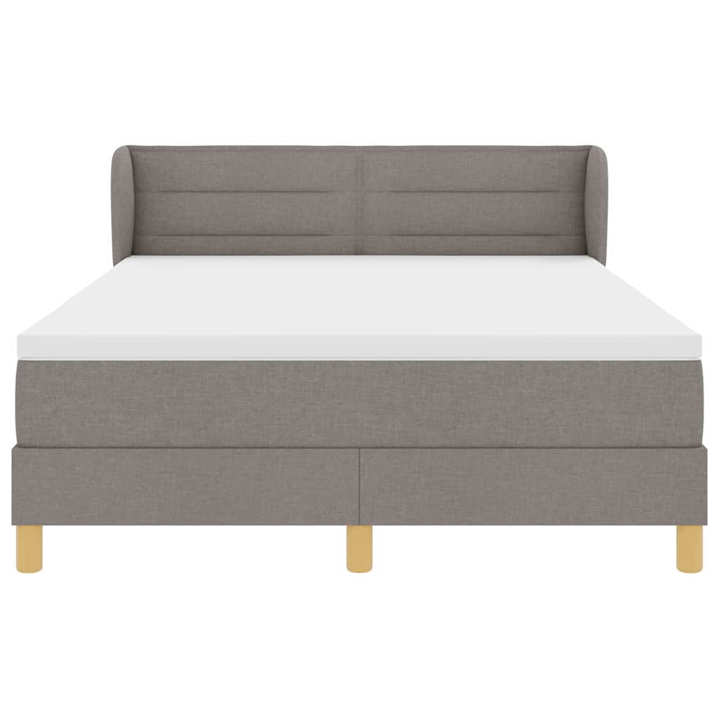 vidaXL Κρεβάτι με ελατήρια με στρώμα Taupe 140 x 190 cm ύφασμα