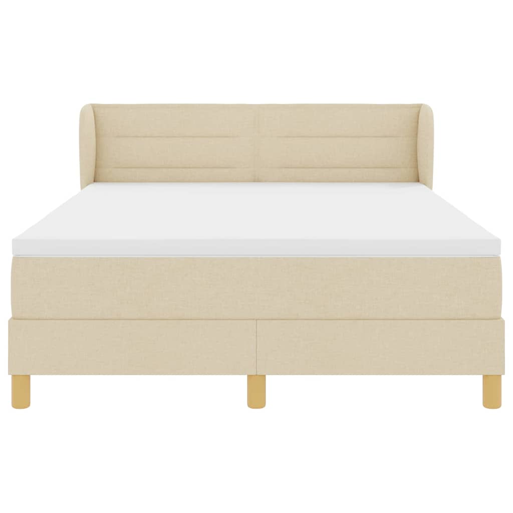 vidaXL Κρεβάτι με ελατήρια με στρώμα Κρεμ 140 x 200 cm ύφασμα
