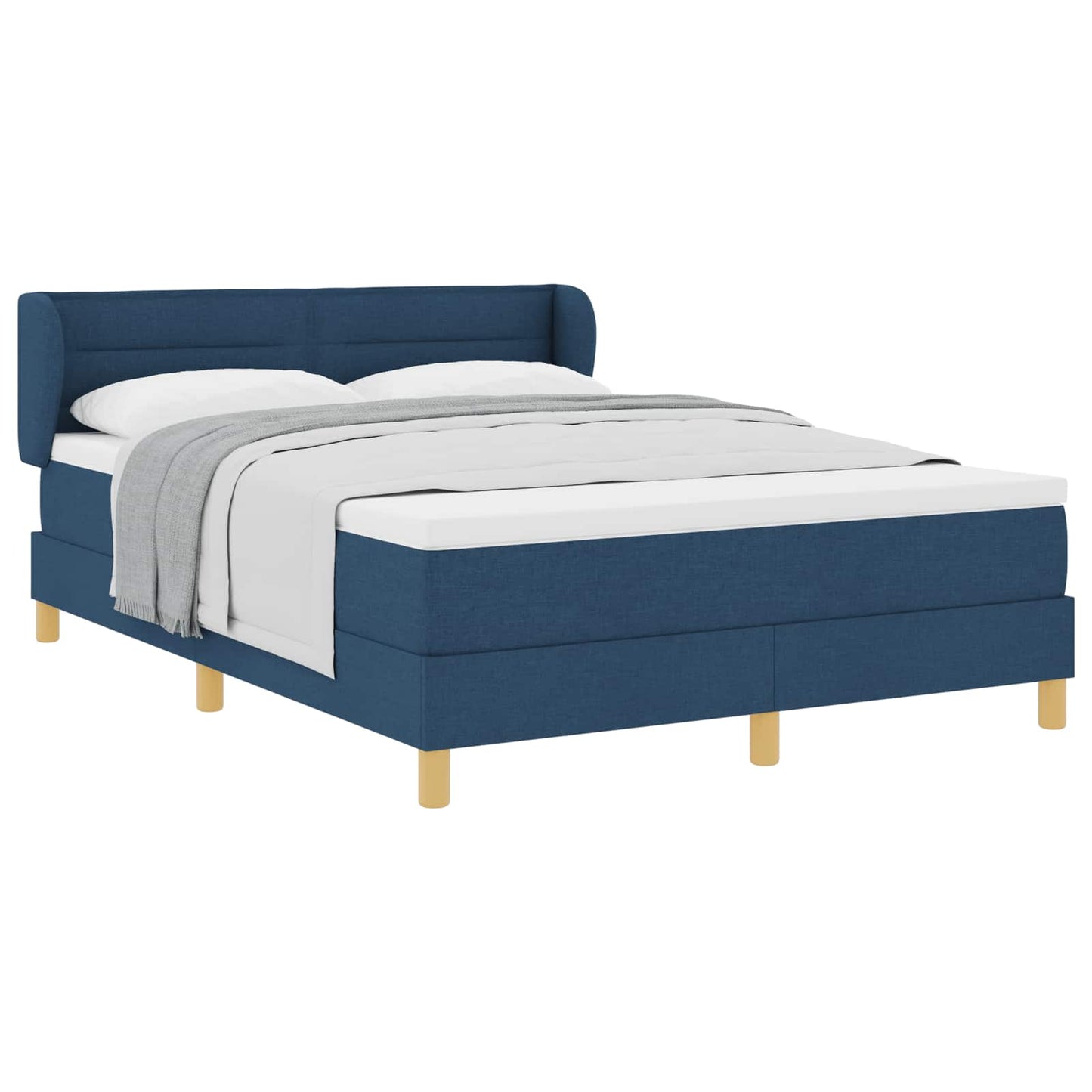 vidaXL Κρεβάτι με ελατήρια με στρώμα Μπλε 140 x 200 cm ύφασμα