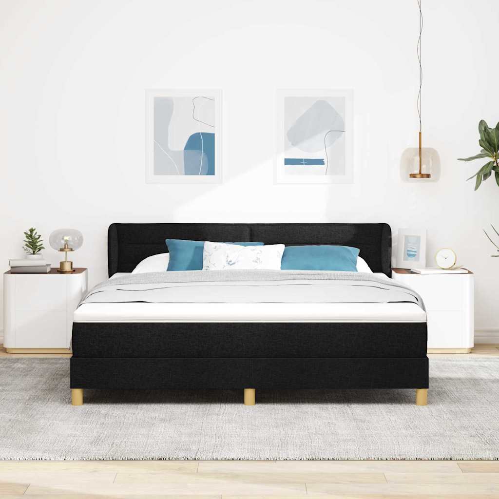 vidaXL Κρεβάτι με ελατήρια με στρώμα Μαύρο 180 x 200 cm ύφασμα