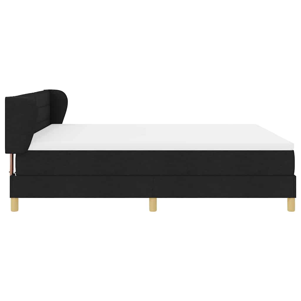vidaXL Κρεβάτι με ελατήρια με στρώμα Μαύρο 180 x 200 cm ύφασμα