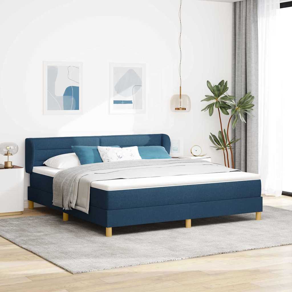 vidaXL Κρεβάτι με ελατήρια με στρώμα Μπλε 180 x 200 cm ύφασμα