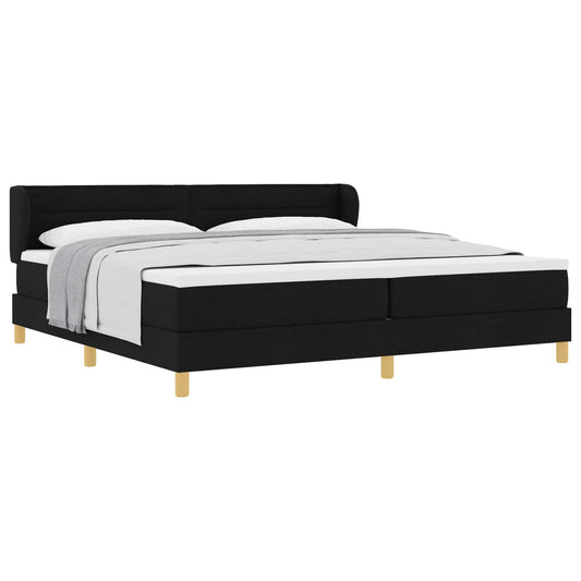 vidaXL Κρεβάτι με ελατήρια με στρώμα Μαύρο 200 x 200 cm ύφασμα