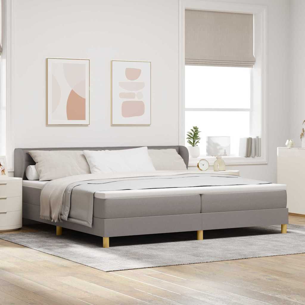 vidaXL Κρεβάτι με ελατήρια με στρώμα Taupe 200 x 200 cm ύφασμα