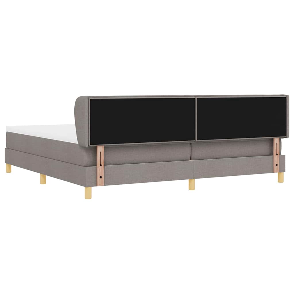 vidaXL Κρεβάτι με ελατήρια με στρώμα Taupe 200 x 200 cm ύφασμα