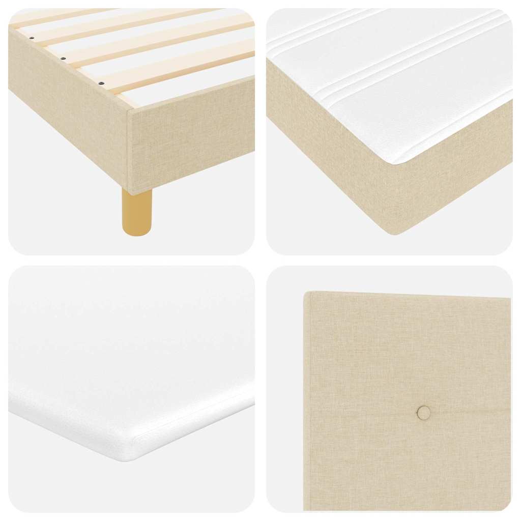 vidaXL Κρεβάτι με ελατήρια με κεφαλάρι Κρεμ 80 x 200 cm ύφασμα