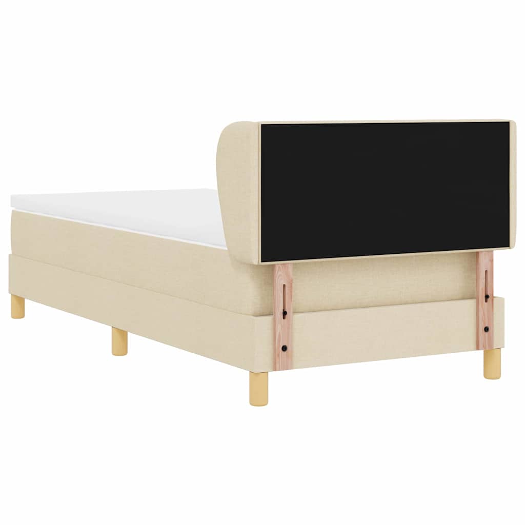 vidaXL Κρεβάτι με ελατήρια με κεφαλάρι Κρεμ 80 x 200 cm ύφασμα