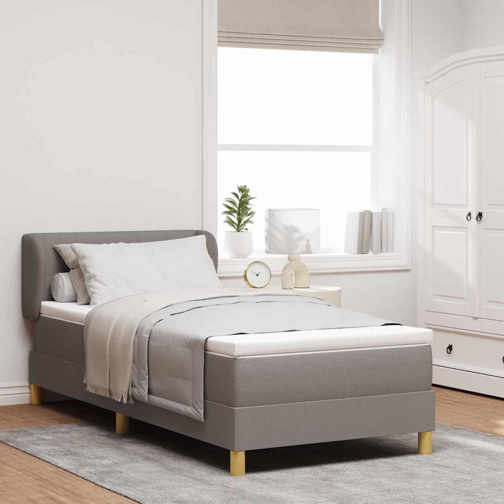vidaXL Κρεβάτι με ελατήρια με κεφαλάρι Taupe 90 x 190 cm ύφασμα