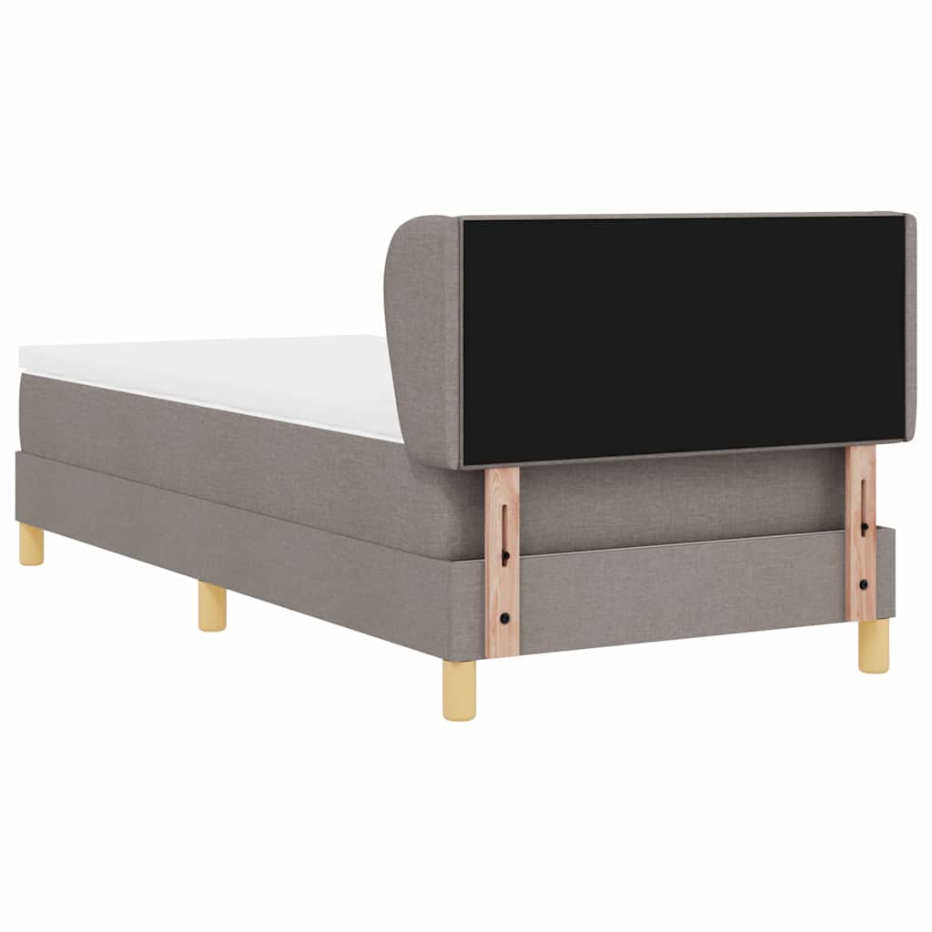 vidaXL Κρεβάτι με ελατήρια με κεφαλάρι Taupe 90 x 190 cm ύφασμα
