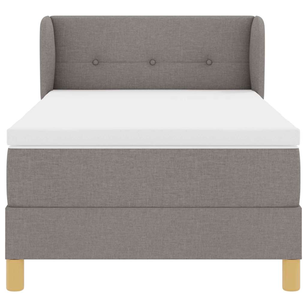 vidaXL Κρεβάτι με ελατήρια με κεφαλάρι Taupe 90 x 190 cm ύφασμα
