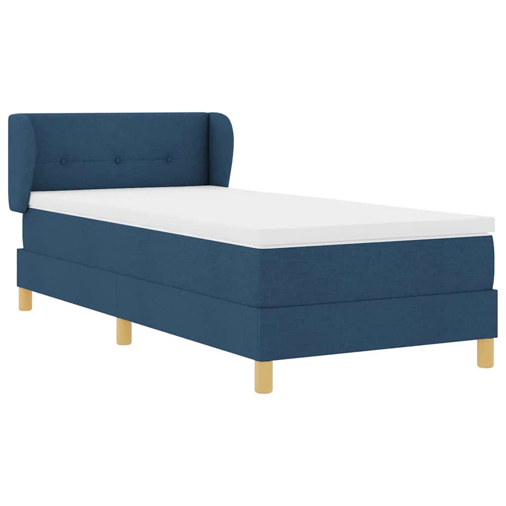 vidaXL Κρεβάτι με ελατήρια με κεφαλάρι Μπλε 100 x 200 cm ύφασμα