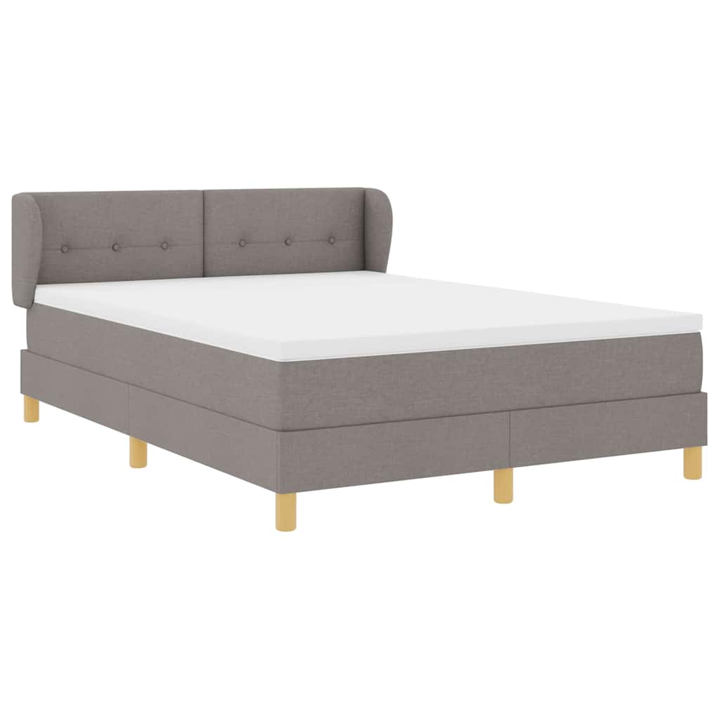 vidaXL Κρεβάτι με ελατήρια με κεφαλάρι Taupe 140 x 190 cm ύφασμα